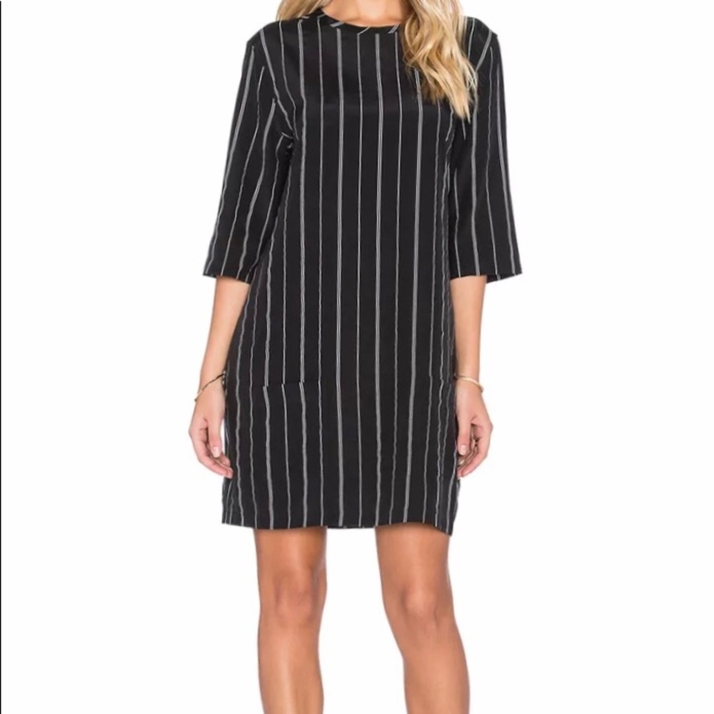 Equipment Femme  Silk Pin striped dress XS
